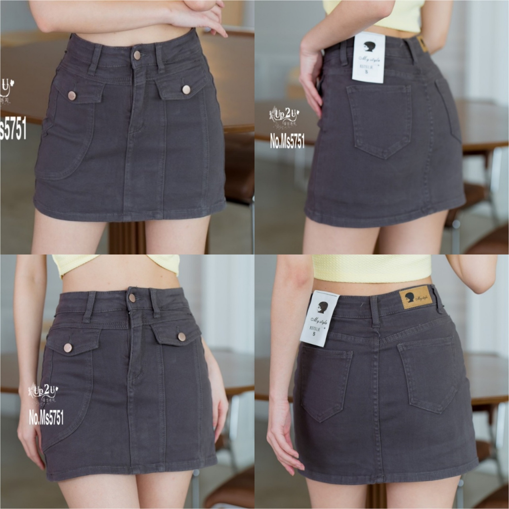 (SALE) N5751# กระโปรงยีนส์สั้น ผ้ายืด
