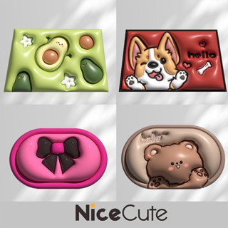Nice Cute พรมเช็ดเท้า3D ลายน่ารัก พรมลาย 3มิติ  มีกันลื่น