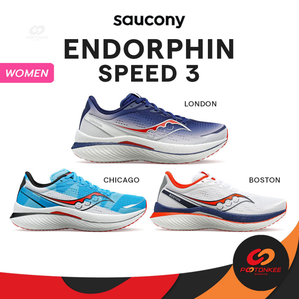 SAUCONY Women's Endorphin Speed 3 (Limited) รองเท้าวิ่งถนน สำหรับคนเท้าเว้า เท้าปกติ