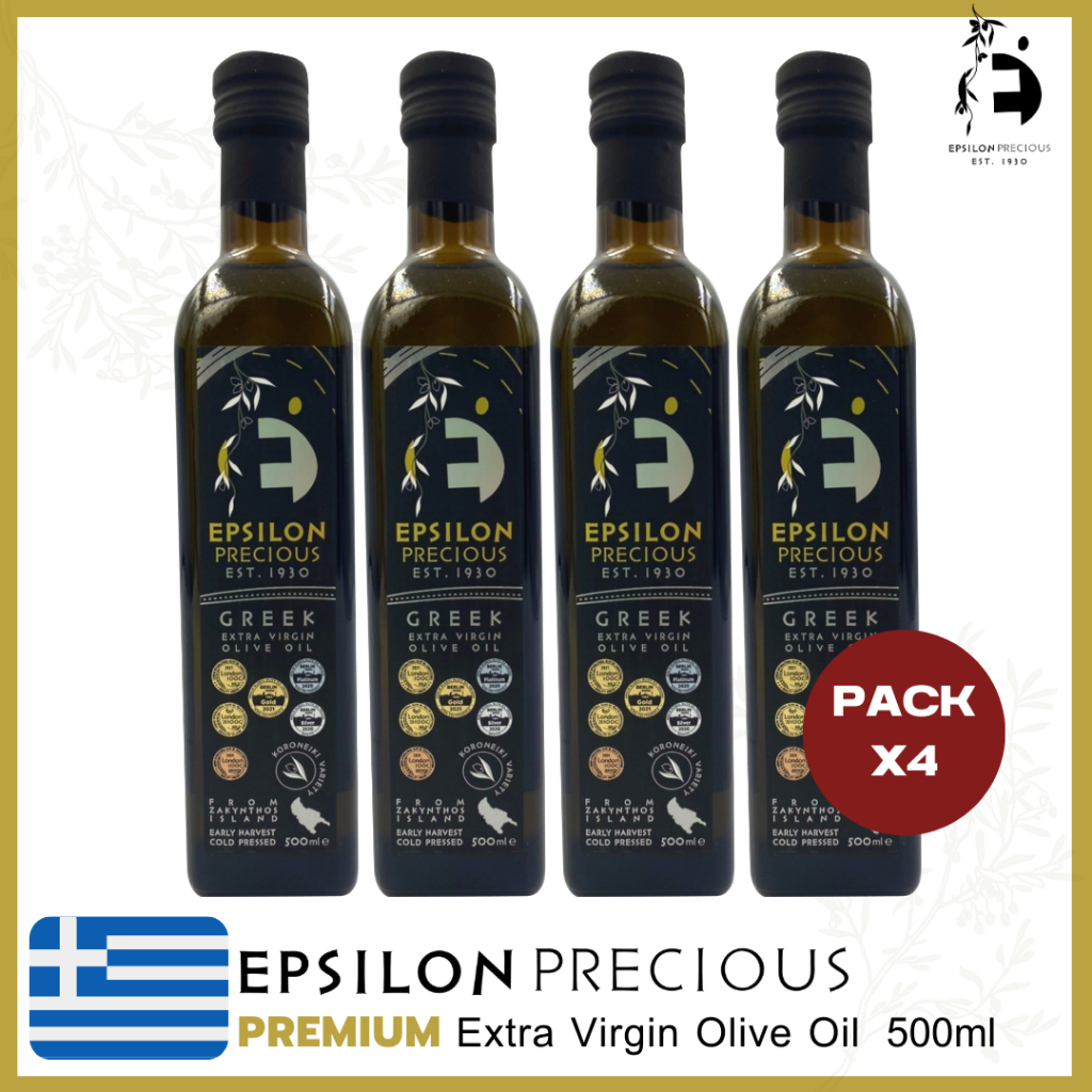 [PackX4] Epsilon Precious PREMIUM Extra Virgin Olive Oil 500ml - Bottle น้ำมันมะกอกบริสุทธิ์พิเศษ