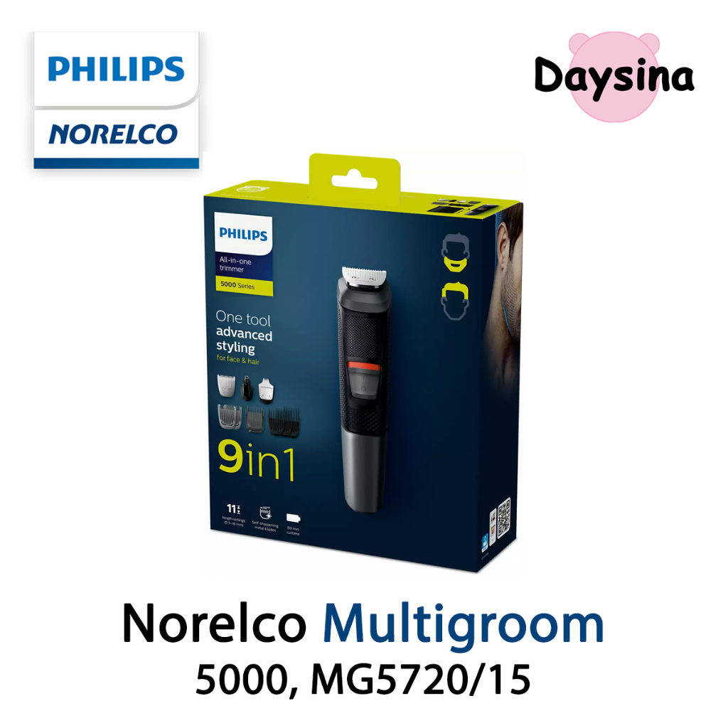 Philips Norelco Multigroomer All-in-One Trimmer Series 5000, MG5720/15, 9 Tools