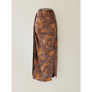 Aliotte - Ares Skirt กระโปรงสอบยาวลายน้ำตาล