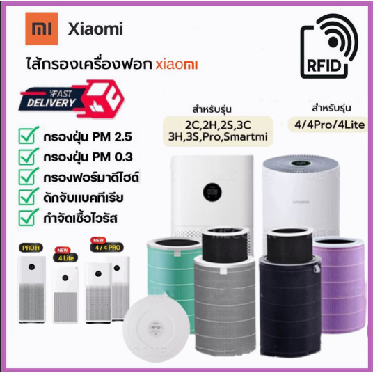 【RFID】  ไส้กรองเครื่องฟอกอากาศรุ่น Xiaomi  2S / 2H / 3H/3C/4 / 4 Lite / 4 Pro / Pro H   Xiaomi Filte