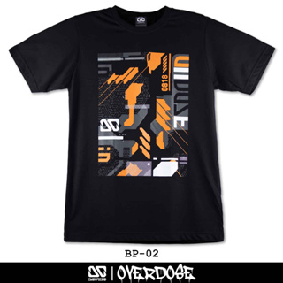 Overdose T-shirt เสื้อยืดคอกลม สีดำ รหัส BP-02(โอเวอโดส)