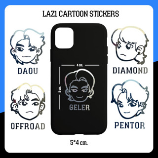 LAZ1 Cartoon Stickers สีขาว