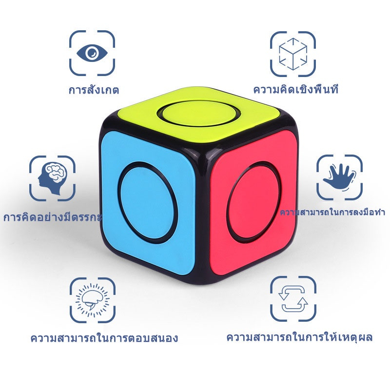 รูบิค 1x1 แม่เหล็ก Qiyi Spinner Fidget Speed Puzzle รูบิค สปินเนอร์ หมุนได้ แกนแม่เหล็ก ลูกบาศก์มายากลปริศนา - รูปที่ 4