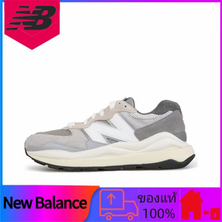 ของแท้ 100% New Balance NB 5740 กันลื่นดูดซับแรงกระแทกรองเท้าวิ่งต่ำลำลอง unisex สีเทาและสีขาว