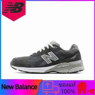 ของแท้ 100% KITH x New Balance 990 Series v3 "Tornado" รองเท้าวิ่งลำลองแบบดูดซับแรงกระแทกต่ำสีเทาเข้ม