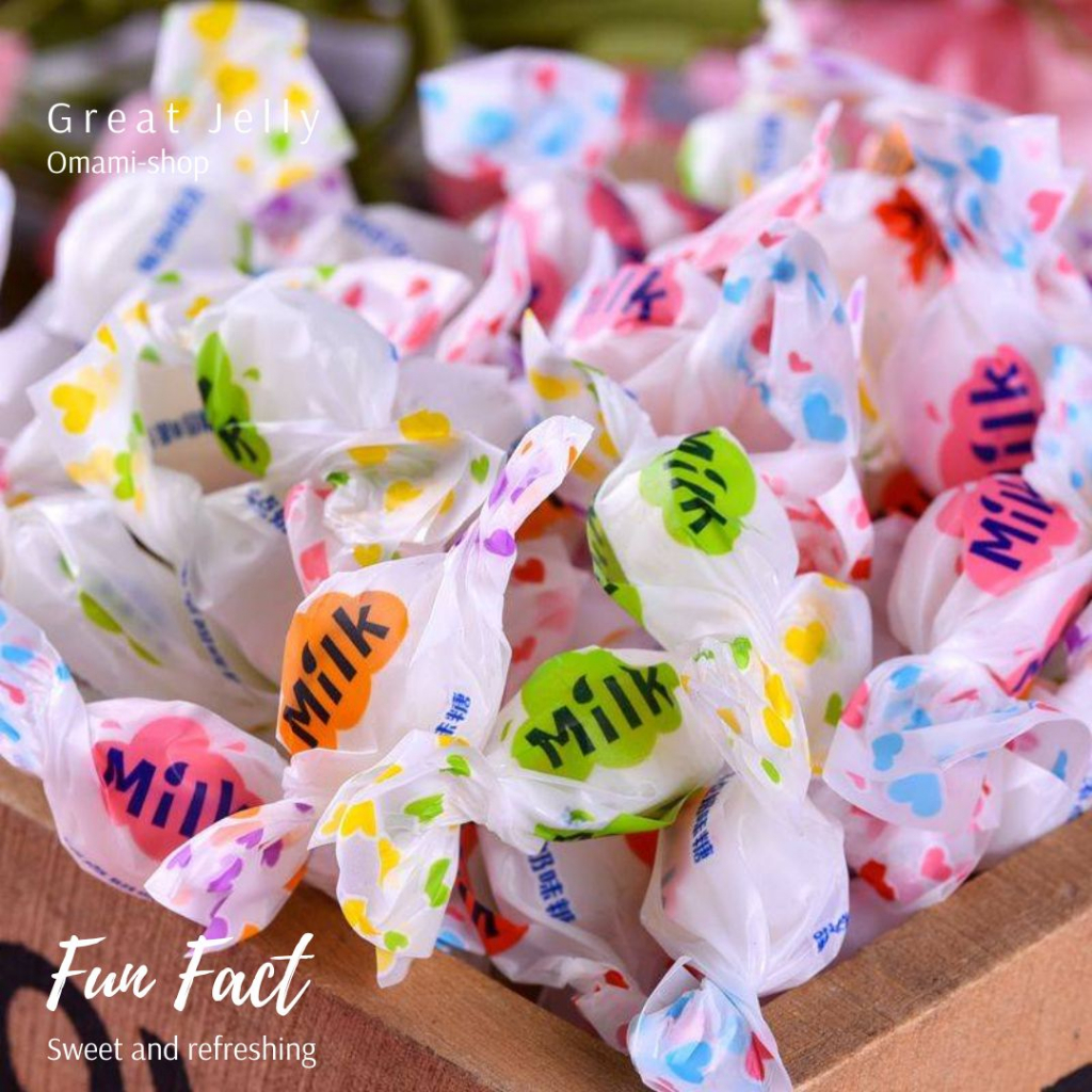 ลูกอมนม Milky ลูกอมหนึบหนับ ทอฟฟี่ หอมหวาน อร่อย มีหลายสีให้เลือก ลูกอมโบราณ ขนมยุค90 ลูกอมงานบวช งานแต่ง งานบุญ