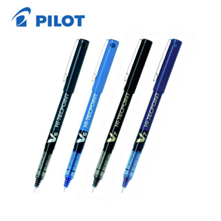 ปากกาหมึกน้ำ ปากกาหัวเข็ม ปากกาไพล็อต PILOT Hi-Tecpoint V5 (0.5mm) , V7 (0.5mm) หมึกดำ, น้ำเงิน ของแท้จากญี่ปุ่น 🎌 [S24]