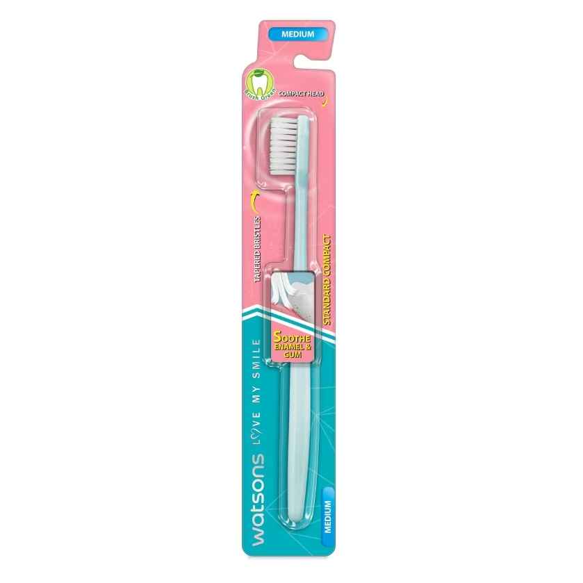 WATSONS วัตสัน แปรงสีฟัน สแตนดาร์ด คอมแพ็ค (มีเดียม) 1ด้าม