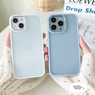 [พร้อมส่ง2สี] เคสใส เคสใสหลังขุ่น เคสใสขุ่น เคสขุ่น 🦋 BD3 ขอบกล้องเงาหลังขุ่นขาว/ฟ้า