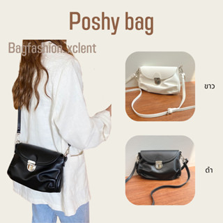 [พร้อมส่ง] กระเป๋า Poshy bag มินิมอลสไตล์สายเกาหลี ขนาดกลางๆกำลังดี มีสายสะพายให้ 2 สาย แมชได้หลายลุค