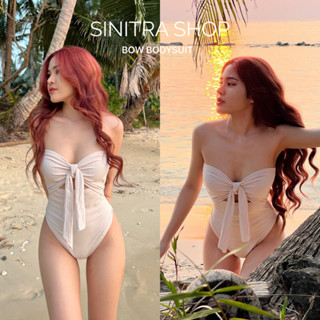 Bow Bodysuit บอดี้สูทเกาะอก+เชือกผูก