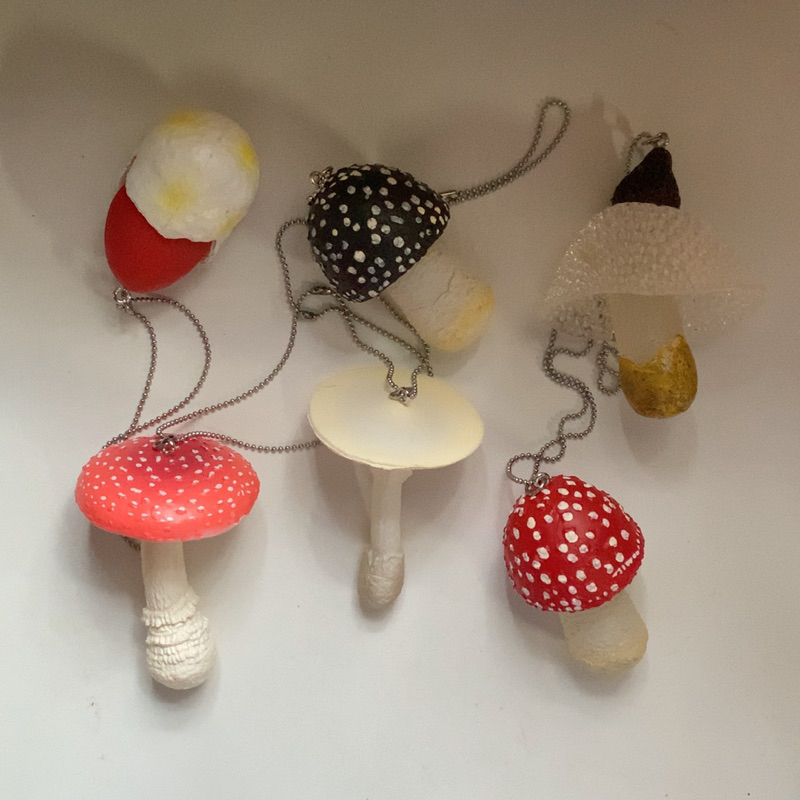[ พร้อมส่ง ] พวงกุญแจเห็ด และ แมงกะพรุน 🍄🪼 / mushrooms and jellyfish keyring