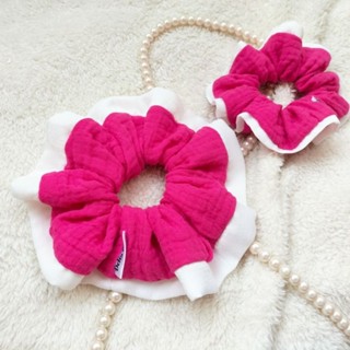 2 Tone Scrunchies ผ้าสาลูญี่ปุ่นขอบซิลค์ซาติน 2