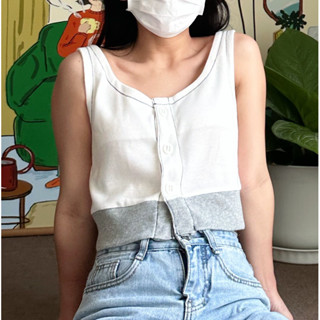 Terier crop - white เสื้อครอป