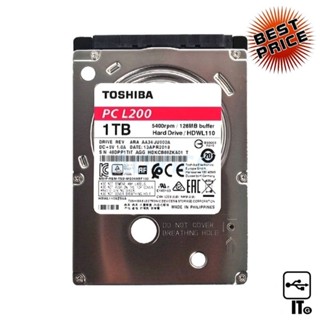 1 TB HDD (NOTEBOOK) TOSHIBA L200 (5400RPM, 128MB, SATA-3, HDWL110UZSVA) ฮาร์ดดิส ฮาร์ดดิสก์ ฮาร์ดดิสก์โน๊ตบุ๊ค ประกัน 3y