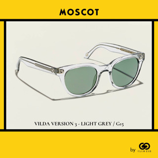 MOSCOT แว่นกันแดด มอสคอต รุ่น VILDA VERSION 3 สีกรอบ LIGHT GREY สีเลนส์ G15 ไซซ์ 48 ของแท้ มีประกัน