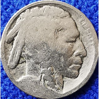 เหรียญ​สหรัฐอเมริกา​ USA, 5 Cents, (Buffalo​ Nickel), #2198L, ใช้แล้ว