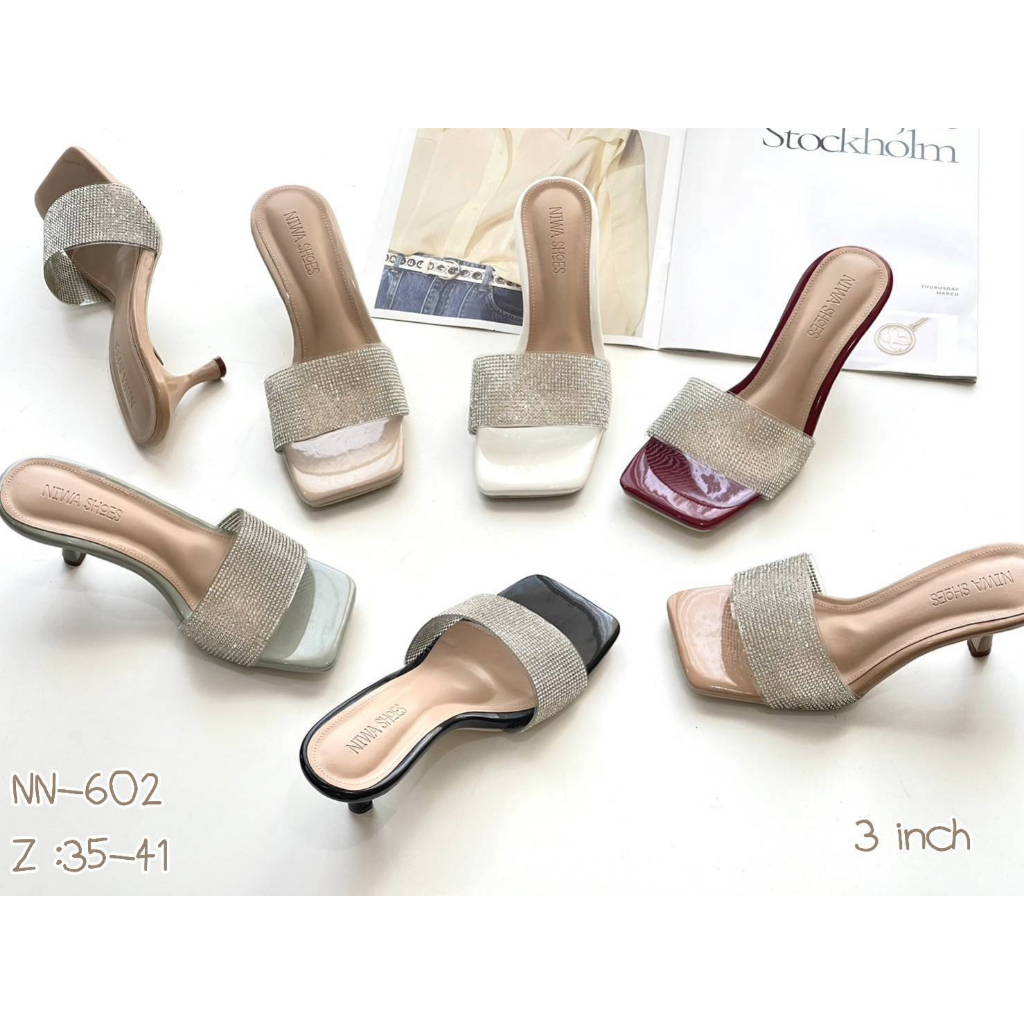 หน้าเพชรแบบตัวแม่ ส้นเข็มแบบสับๆ รหัสสินค้า NN-602