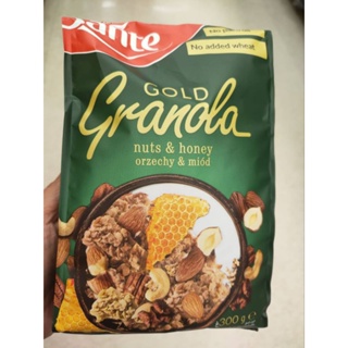 Sante Granola Gold Nuts&amp;Honey อาหารเช้าธัญพืช ผสมถั่วเฮเซลนัท พีแคน อัลมอนด์ เมล็ดมะม่วงหิมพานต์ และน้ำผึ้ง 300g.