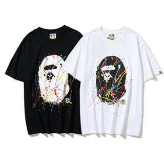 SSS เสื้อยืดแขนสั้นลําลอง พิมพ์ลาย BAPE สไตล์ใหม่ สําหรับผู้ชาย และผู้หญิง