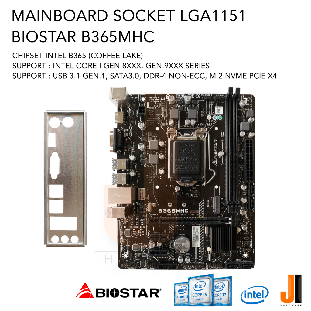 Mainboard Biostar B365MHC LGA1151 รองรับ Core i Gen.8XXX และ Gen.9XXX (มือสองสภาพดีมีการรับประกัน)