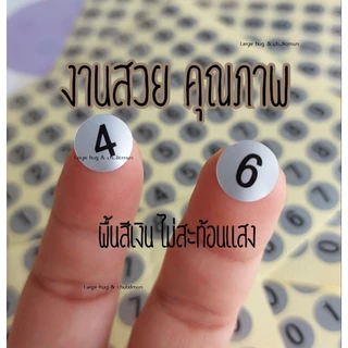 สติ๊กเกอร์ 0-9 ในแผ่นเดียว กันน้ำ เส้นผ่าศูนย์กลาง 1 ซม.