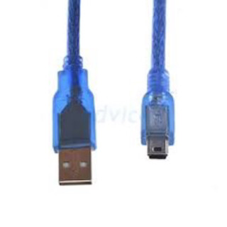 สาย USB Am to mini USB 5pin Data + Charger V2.0 ยาว 1.5M (สีดำ)  Blue