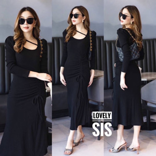 🌈🌿🌸🌼🌺🧡🤎🇰🇷Knit Slit Long Sleeve Twist Maxi Dress