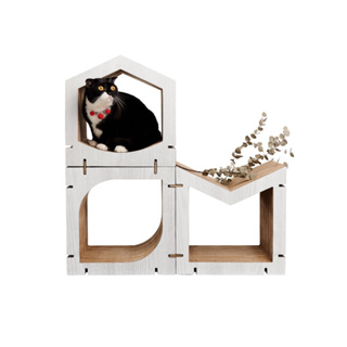 KAFBO Cat Scratching Furniture HOME 3 pcs Set – White ที่ลับเล็บแมว ที่ฝนเล็บแมว ที่ข่วนเล็บแมว ที่นอนแมว บ้านแมว ของเล่นแมว คอนโดแมว กล่องแมว เฟอร์นิเจอร์