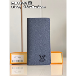 พรี​ ราคา3200 Lv Louis Vuitton Brazza M81810 หนังแท้ กระเป๋าสตางค์ กระเป๋าเงิน เหรียญ10 x 19 x 2cm