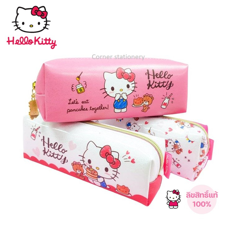 กระเป๋าดินสอ sanrio ลายคิตตี้ Kitty ประกายเพชร รุ่น KT-1001 ขนาด 20x8.5 ซม.ซิปสีทอง hello kitty