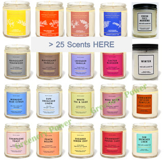 BBW#1 Single Wick Candle Bath &amp; Body Works Single Wick candle  เทียนหอม 7 oz / 198 g