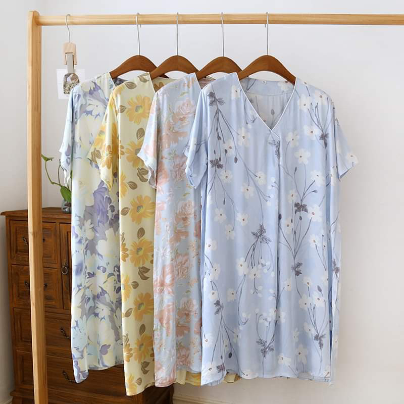 พร้อมส่ง ชุดนอนกระโปรงผ้าเยื่อไผ่ นิ่มพริ้วรอให้ทุกคนมาลองสัมผัส