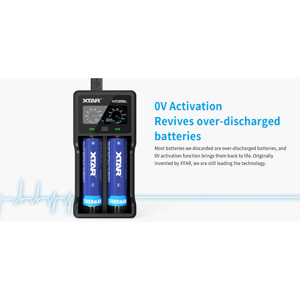 เครื่องชาร์จ XTAR VC2SL QC3.0 Fast Charging Micro USB รุ่นอัพเกรดมาจาก VC2S  สามารถพกพาได้