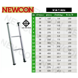 Newcon บันไดพาด 1 ตอน 12 ฟุต ยาว 3.6 เมตร หนา 2 มม. รับน้ำหนัก 150 กก.(ส่งฟรี)