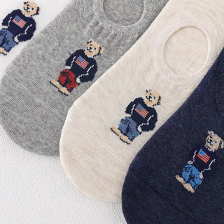 5คู่ 5สี ถุงเท้า น้องหมีเนื้อผ้านุ่มมากกกก ฟรีไซส์‼️ ใส่ได้ตั้งแต่ไซส์34-40ถุงเท้าข้อสั้น 1แพ็ค มี5คู่