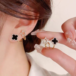 เข็มเงินแฟชั่น Douyin Live Stream Clover ต่างหูแฟชั่นต่างหูอเนกประสงค์