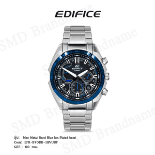 CASIO EDIFICE นาฬิกาข้อมือ รุ่น Men Metal Band Blue Ion Plated bezel Code: EFR-570DB-1BVUDF