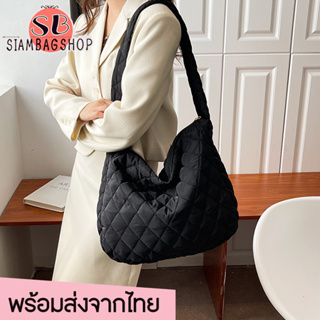 SIAMBAGSHOP(S1846) กระเป๋าสะพายไหล่ใบหญ่เป็นผ้าโพลีเอสเตอร์นุ่มๆ