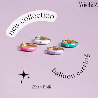 ต่างหูรุ่นballoon Earring วงกลม 4สีพร้อมส่ง s925