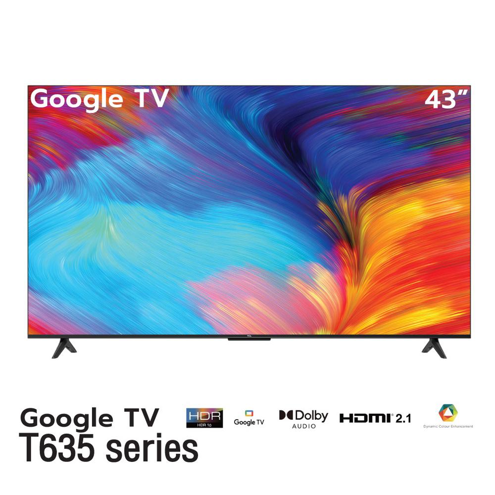 TCL LED 4K UHD Google TV 43 นิ้ว รุ่น 43T635