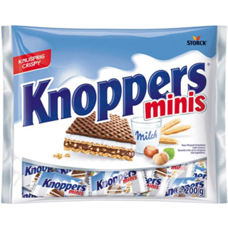 Storck Knoppers Minis เวเฟอร์สอดไส้นม ช็อกโกเเลตเเละเฮเซลนัท(200 g.) ,  1 เเพคมี 20 ชิ้น