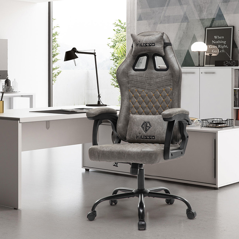 MUSSO เก้าอี้เกมมิ่ง รุ่น 109F Gaming Chair เก้าอี้เกมมิ่ง หนังPUกันน้ำ เอนหลัง130° รับ นั่งสบายยาวน