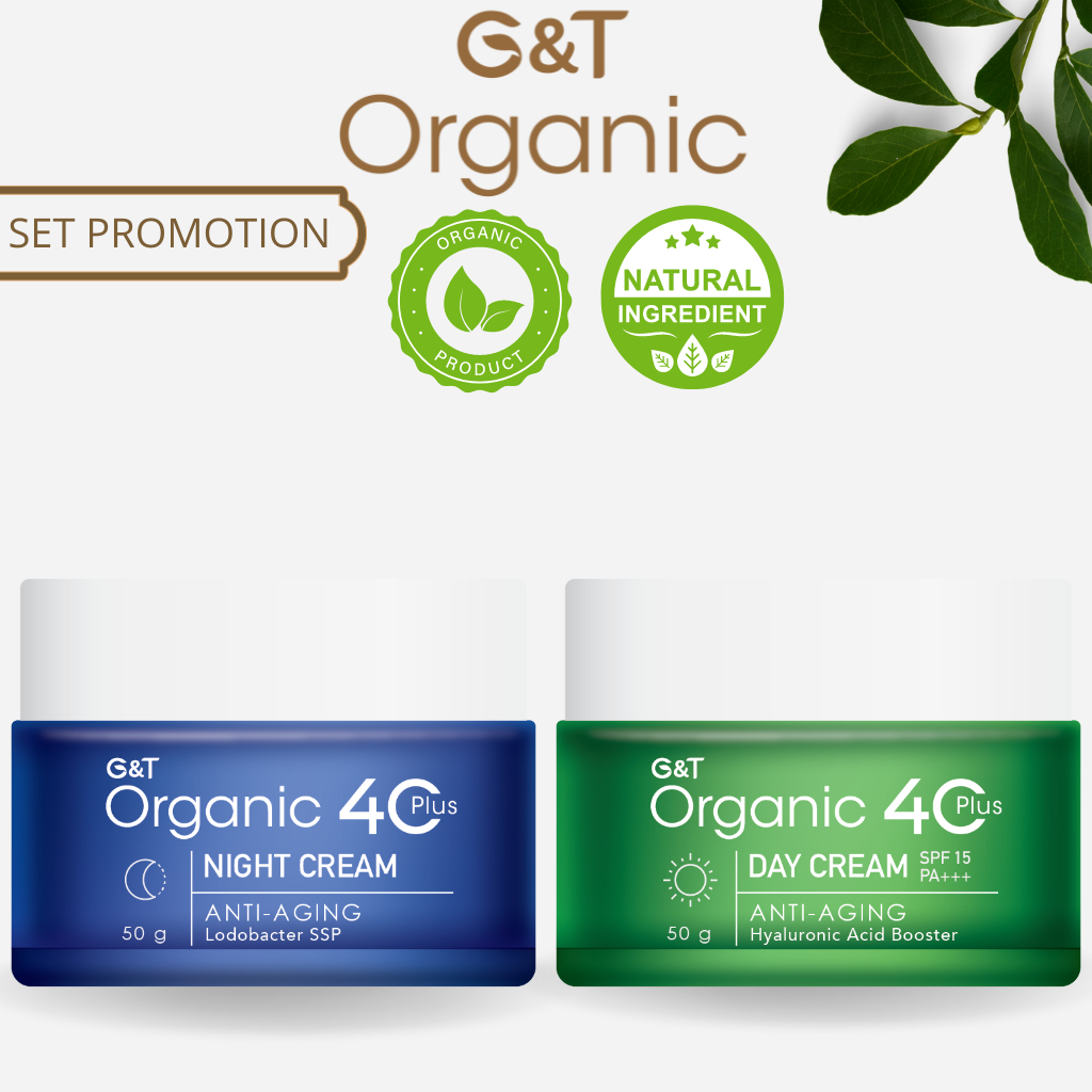 𝗚&𝗧 𝗢𝗥𝗚𝗔𝗡𝗜𝗖 40Plus เซตโปรโมชั่น 2ชิ้น 𝗡𝗜𝗚𝗛𝗧 𝗖𝗥𝗘𝗔𝗠 𝗗𝗔𝗬 𝗖𝗥𝗘𝗔𝗠