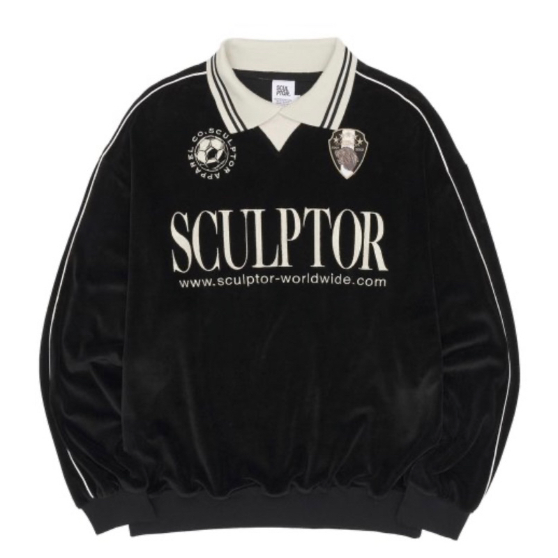 [PREORDER] เสื้อ sculptor Velour Soccer Jersey Black s
