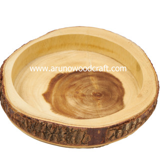 ชามติดเปลือก  l BARK WOODEN BOWL