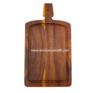 เขียงสเต็กไม้จามจุรีมีด้าม l  ACACIA WOOD STEAK BOARD WITH HANDLE